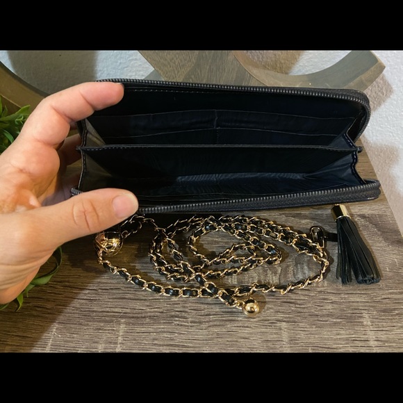 🖤🔱 Chanel Zippy Pearl Crush Wallet Chain Crossbody Adjustable Chain Style - Picture 6 of 11